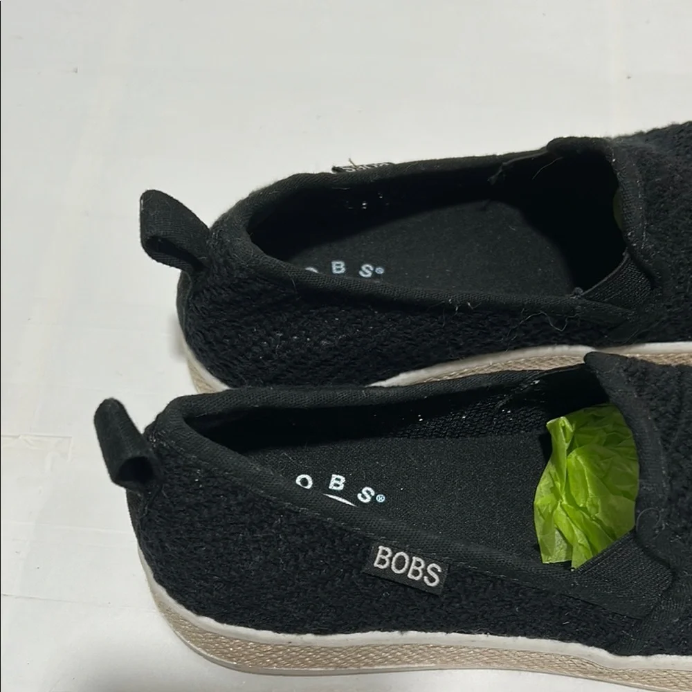 BOBS by sketchers Black Slip-On Flexpadrille luxe summer sky size 6 GUCoff white